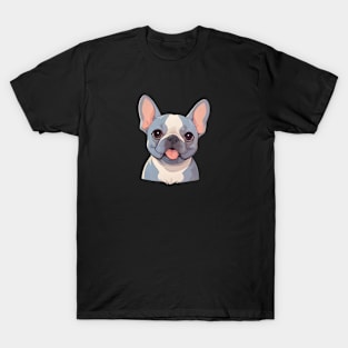 Portrait Lite Blue French Bulldog T-Shirt